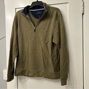 Brooks Brothers Olive Quarter zip cotton Sweater